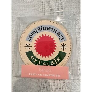 ban.do Coaster Set 4 Party On Poolside Fries Complimentary Crystals New